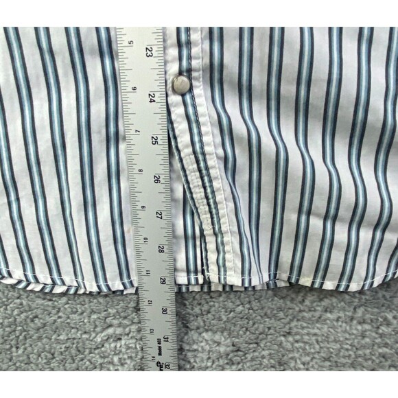 44MM Authentic Legendary Work Wear Mens Large Striped Western Pearl Snap - Picture 10 of 13